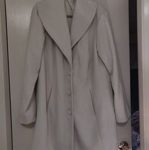 Cream Button Down Wide Shawl Coat